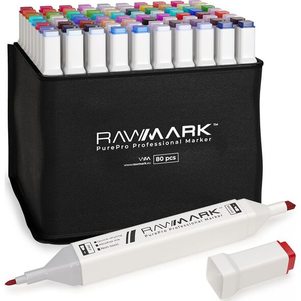 rawmark Promarkery alkoholowe purePRO zestaw 80 kolorów