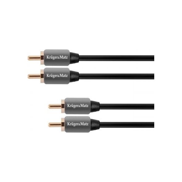 Kabel Kruger&Matz RCA (Cinch) x2 - RCA (Cinch) x2 1.8m szary (KM0305)