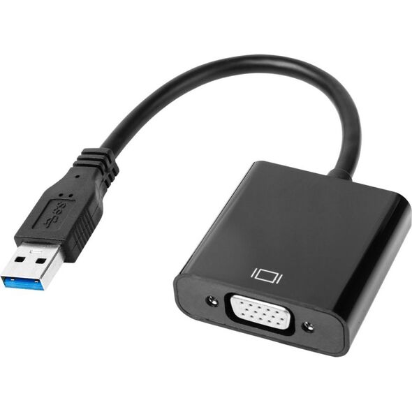 Adapter USB Quer KOM0984 USB - VGA Czarny  (Quer)