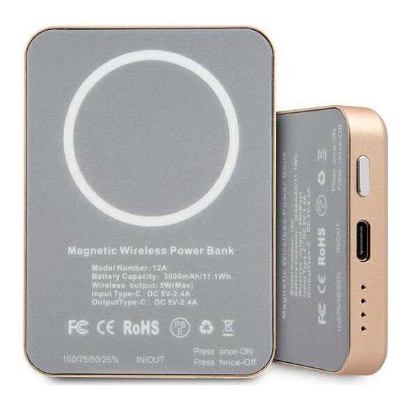 Powerbank Guess MagSafe GUPBMSVSLG 3000mAh Złoty