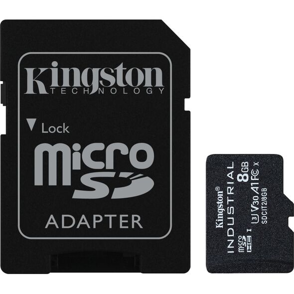 Karta Kingston Industrial MicroSDHC 8 GB Class 10 UHS-I/U3 A1 V30 (SDCIT2/8GB)