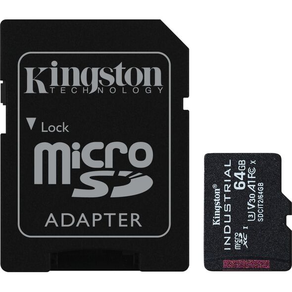 Karta Kingston Industrial MicroSDXC 64 GB Class 10 UHS-I/U3 A1 V30 (SDCIT2/64GB)