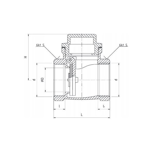 Perfexim PHA-021 ZAWOR ZWROTNY KLAPOWY PN16 1/2 WW