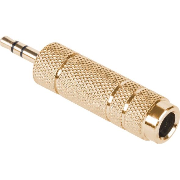 Adapter AV Jack 3.5mm - Jack 6.3mm złoty (LEC-ZLA0323)