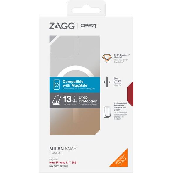 Zagg Etui GEAR4 Milan Snap iPhone 13 złote