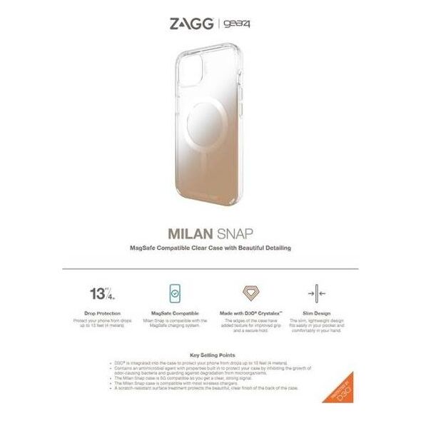 Zagg Etui GEAR4 Milan Snap iPhone 13 złote