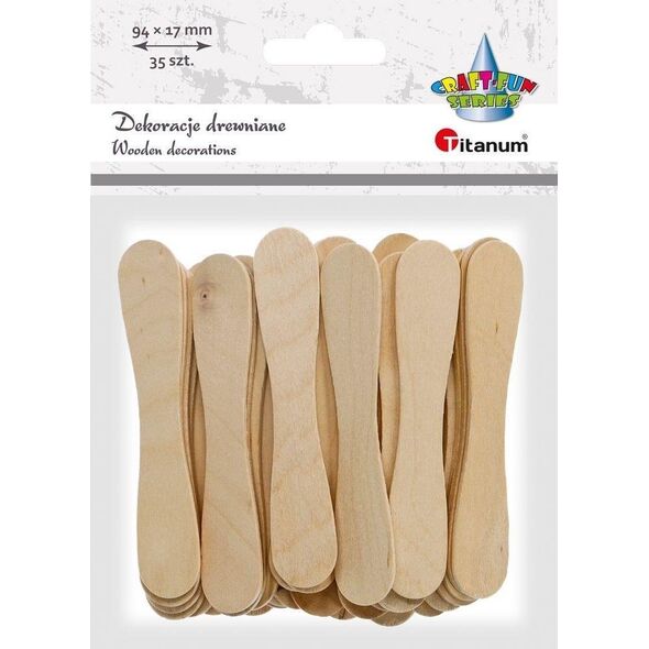 Titanum Drewniane patyczki łyżeczki 17x94mm 35szt
