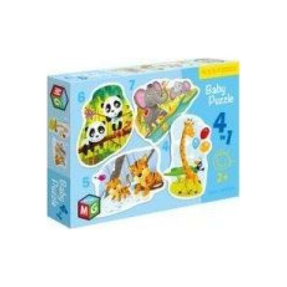 Multigra Baby Puzzle 4w1 Dzikie zwierzęta