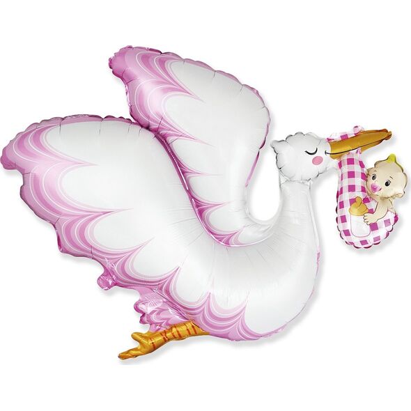 Flexmetal Balon foliowy 24 cale FX - Bocian Baby Girl, pakowany