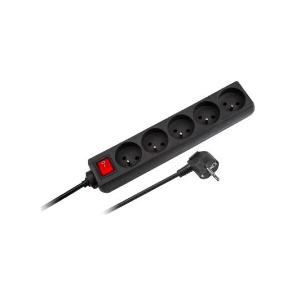 Listwa zasilająca Rebel 5 gniazd 1.5 m czarna (URZ3061-1.5)