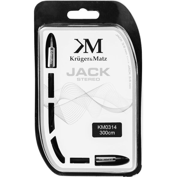 Kabel Kruger&Matz Jack 3.5mm - Jack 3.5mm 3m szary (KM0314)