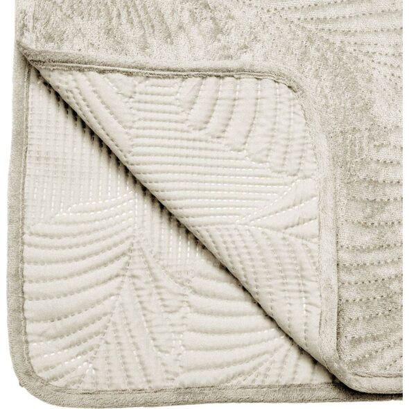 Dekoracja domu Narzuta Leaf Ivory 240x260 cm welurowa