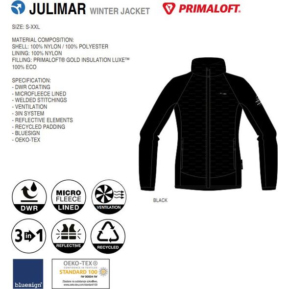 Elbrus KURTKA OCIEPLANA JULIMAR WO'S FLAMINGO PINK/BLACK XL