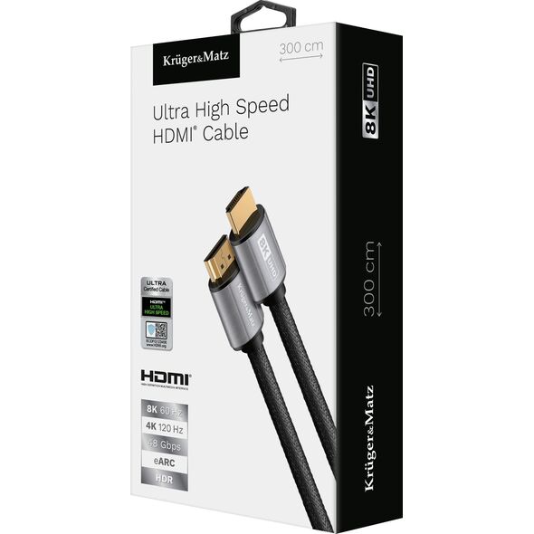 Kabel Kruger&Matz HDMI - HDMI 3m czarny (KM1266)
