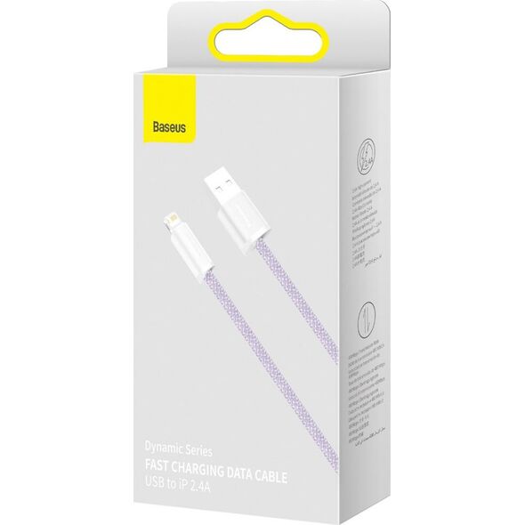 Kabel USB Baseus USB-A - Lightning 2 m Fioletowy (BSU3001PRP)