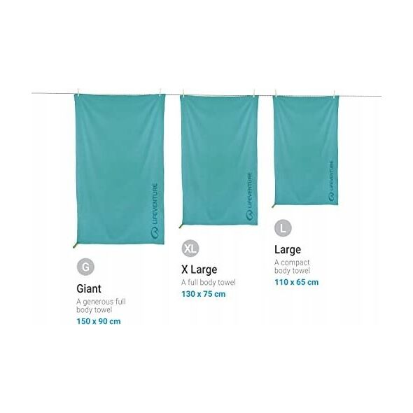 Lifeventure Recycled SoftFibre Trek Towel, Teal, Extra Large