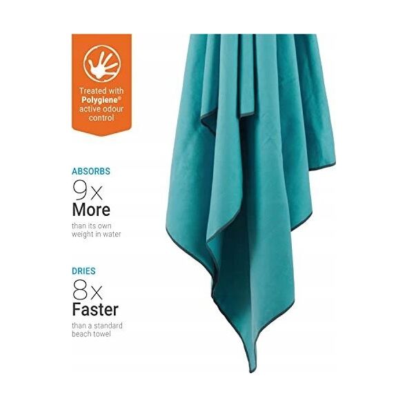 Lifeventure Recycled SoftFibre Trek Towel, Teal, Large