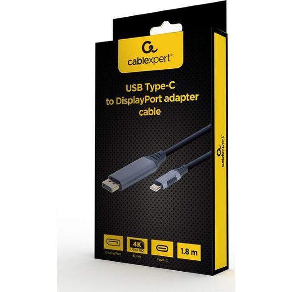 Kabel USB Gembird USB-C - DisplayPort 1.8 m Szary (CC-USB3C-DPF-01-6)