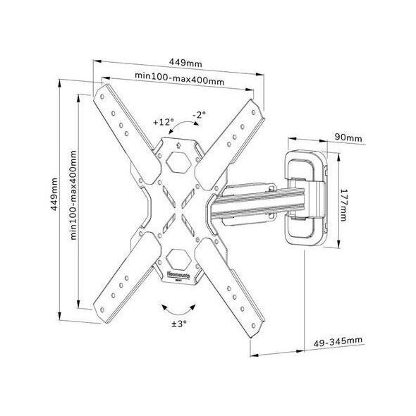 Neomounts Uchwyt ścienny WL40S-840BL14 32'' - 65''
