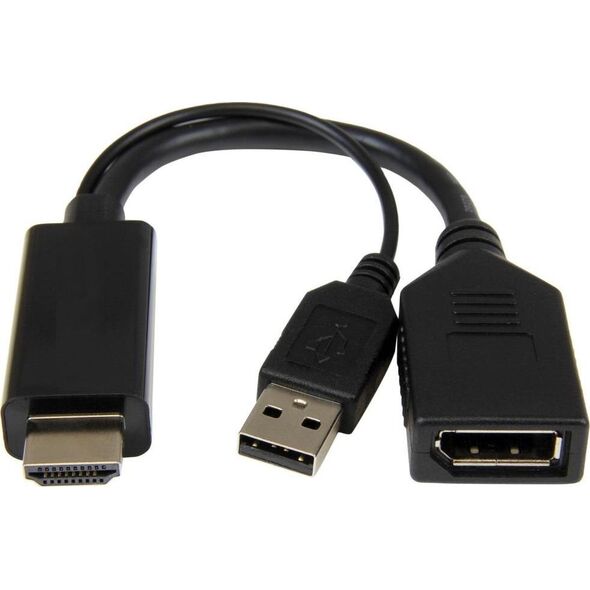 Adapter AV Gembird HDMI - DisplayPort + USB-A czarny (A-HDMIM-DPF-01)