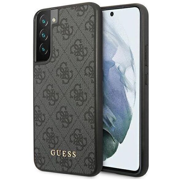 Guess Etui Guess GUHCS22SG4GFGR Samsung Galaxy S22 szary/grey hard case 4G Metal Gold Logo