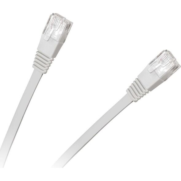 LP Patchcord płaski UTP 8c wtyk-wtyk 5.0m CCA biały cat.6e
