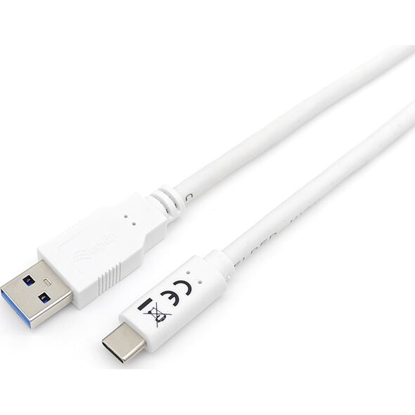 Kabel USB Equip USB-A - USB-C 1 m Biały (128364)