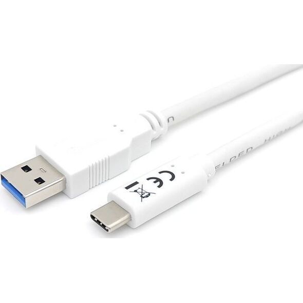 Kabel USB Equip USB-A - USB-C 1 m Biały (128364)