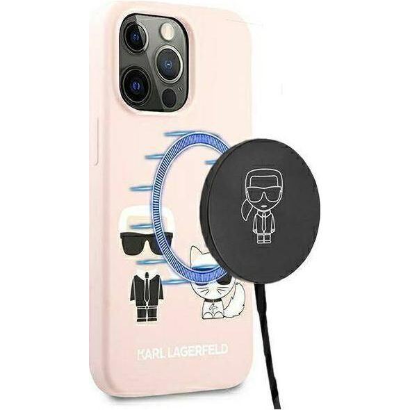 Karl Lagerfeld Karl Lagerfeld KLHMP13LSSKCI iPhone 13 Pro / 13 6,1" hardcase jasnoróżowy/light pink Silicone Ikonik Karl & Choupette Magsafe