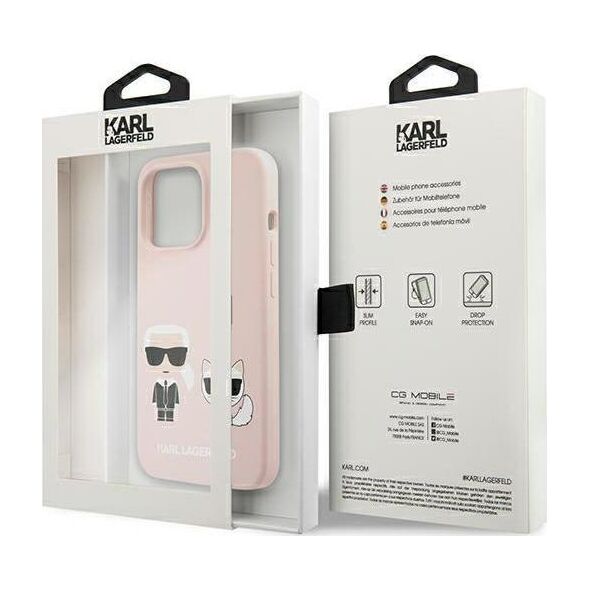 Karl Lagerfeld Karl Lagerfeld KLHMP13LSSKCI iPhone 13 Pro / 13 6,1" hardcase jasnoróżowy/light pink Silicone Ikonik Karl & Choupette Magsafe