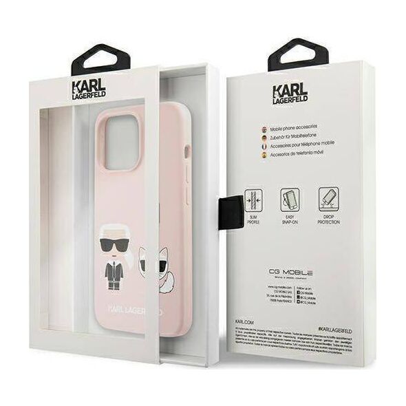 Karl Lagerfeld Karl Lagerfeld KLHMP13XSSKCI iPhone 13 Pro Max 6,7" hardcase jasnoróżowy/light pink Silicone Ikonik Karl & Choupette Magsafe