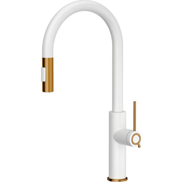 Bateria kuchenna Quadron Jennifer Q Line Slim SteelQ stojąca biały z elementami wykończonymi miedzią (84818011)