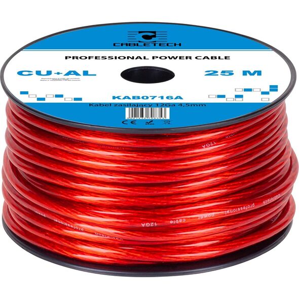 Cabletech Kabel samochodowy 12Ga OD4.5mm CU+AL 25m