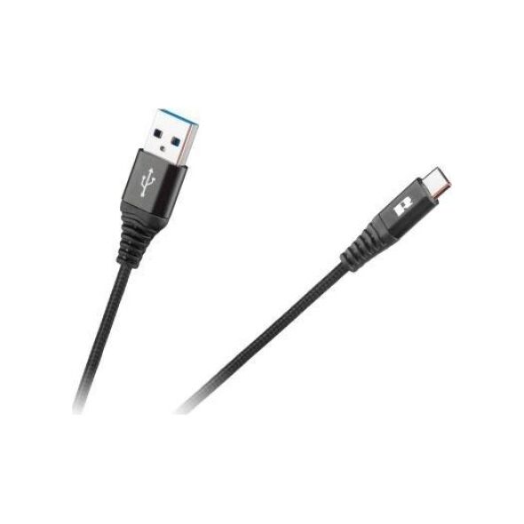 Kabel USB Rebel USB-A - USB-C 1 m Czarny (RB-6001-100-B)