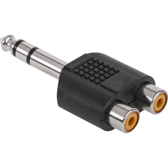 Adapter AV Jack 6.3mm - RCA (Cinch) x2 czarny (ZLA0300)
