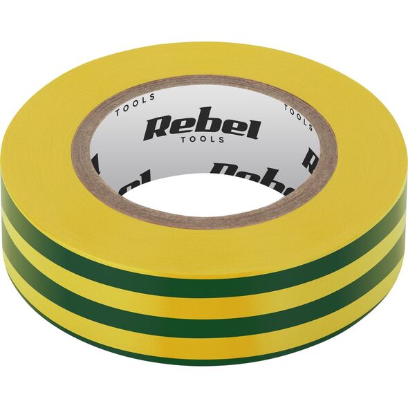 Rebel Taśma izolacyjna klejąca REBEL (0,13 mm x 19 mm x 10 yd) żółto-zielona