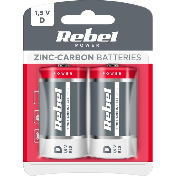 Rebel Bateria Greencell D / R20 2 szt.