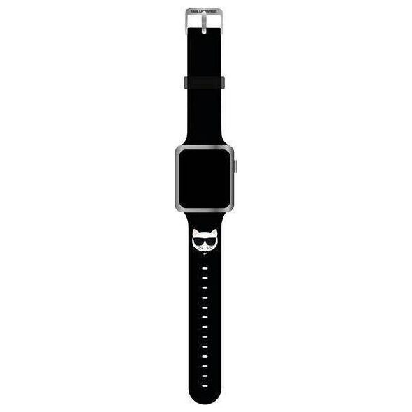Karl Lagerfeld Karl Lagerfeld Pasek KLAWLSLCK Apple Watch 42/44/45mm czarny/black strap Silicone Choupette Heads