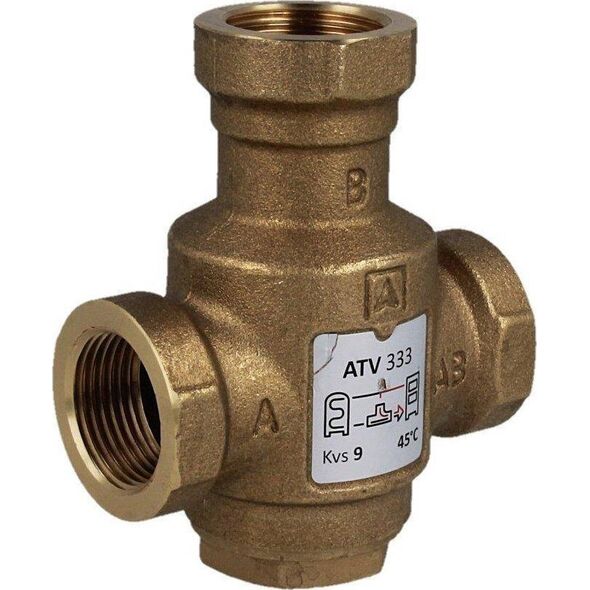 Afriso Zawór temperaturowy ATV 333, DN25, Rp1", kvs 9, 45°C
