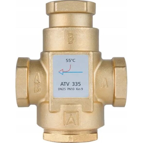 Afriso Zawór temperaturowy ATV 335, DN25, Rp1", kvs 9, 55°C