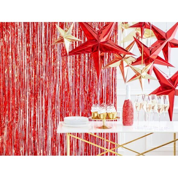 PartyDeco Gwiazda papierowa, 30cm, czerwony one size