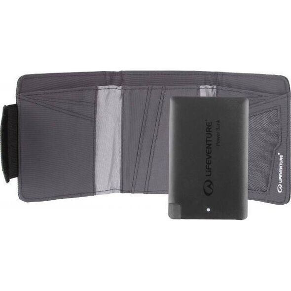 Lifeventure RFiD Charger Wallet with power bank, Recycled, Grey