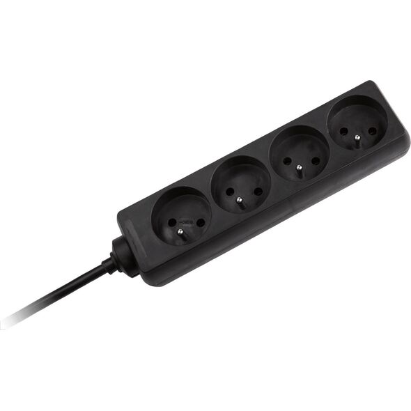 Rebel Przedłużacz sieciowy Rebel  czarny 4 gniazda bez przełącznika, kabel 5m (3x1,5mm)