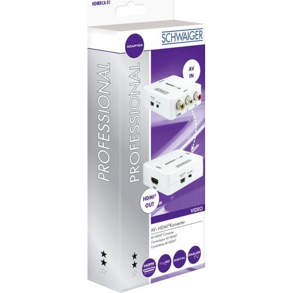 Adapter AV Schwaiger Schwaiger 3 x CINCH Buchse -> 1 x HDMI Buchse, Full HD 1080p