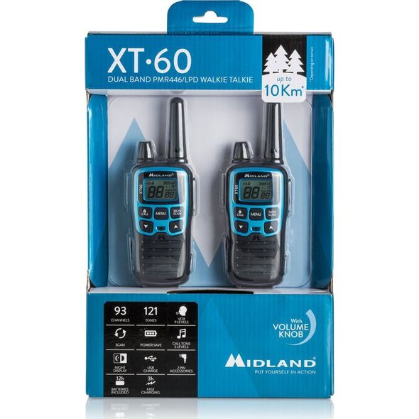 Krótkofalówka Midland XT60 - 2 szt. niebieskie
