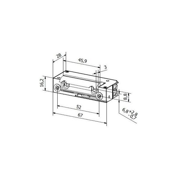 Eura Rygiel elektromagnetyczny XS12R symetryczny rewersyjny 16,5 mm DC