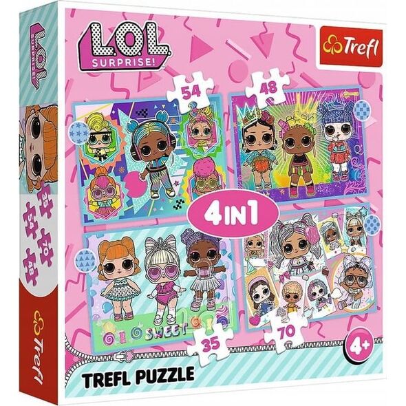 Trefl PUZZLE 4W1 TREFL LOL POZNAJ LALECZKI PUD