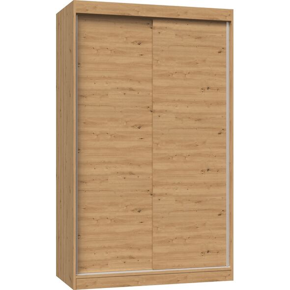 Topeshop SZAFA PRZESUWNA IGA 120 CM DRZWI PRZESUWNE PÓŁKI DĄB ARTISAN