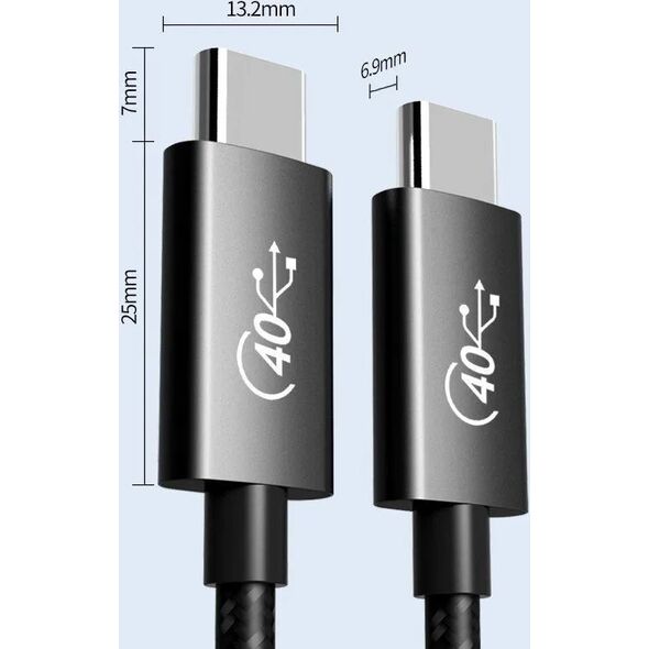 Kabel USB PremiumCord PREMIUMCORD Kabel USB4™ 40Gbps 8K@60Hz Thunderbolt 3, 1,2m