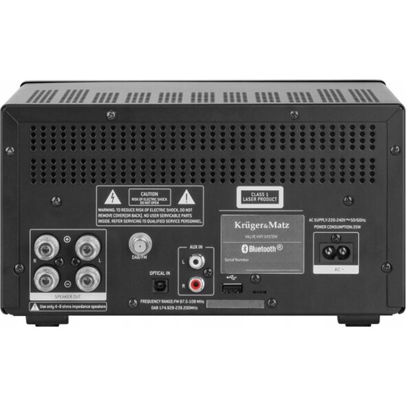 Wzmacniacz HiFi klasy A   Kruger&amp|Matz KM1995-A  ( CD, USB,  Bluetooth, radio cyfrowe DAB+, FM )